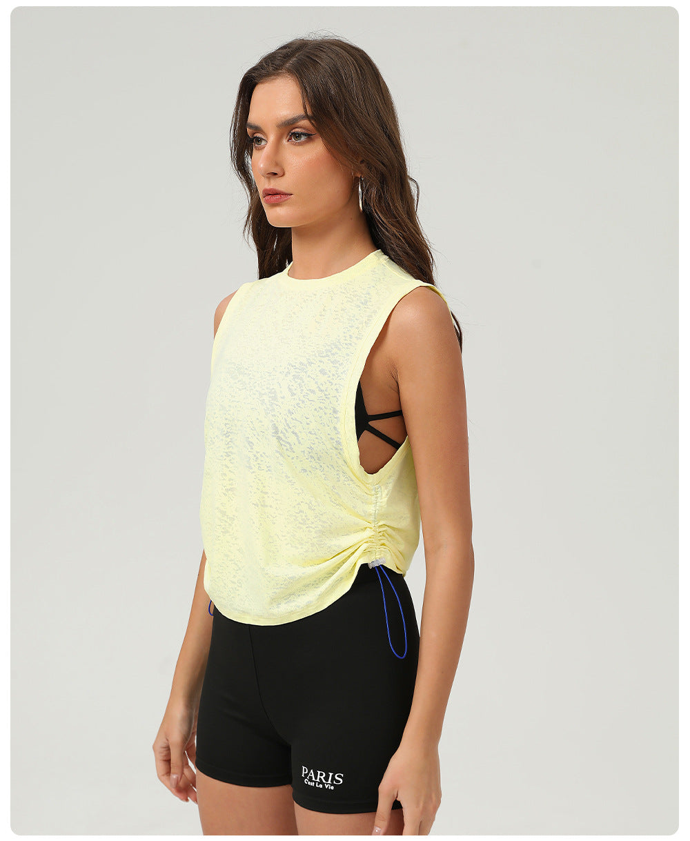 قميص يوغا تانك مع حاشية برباط
