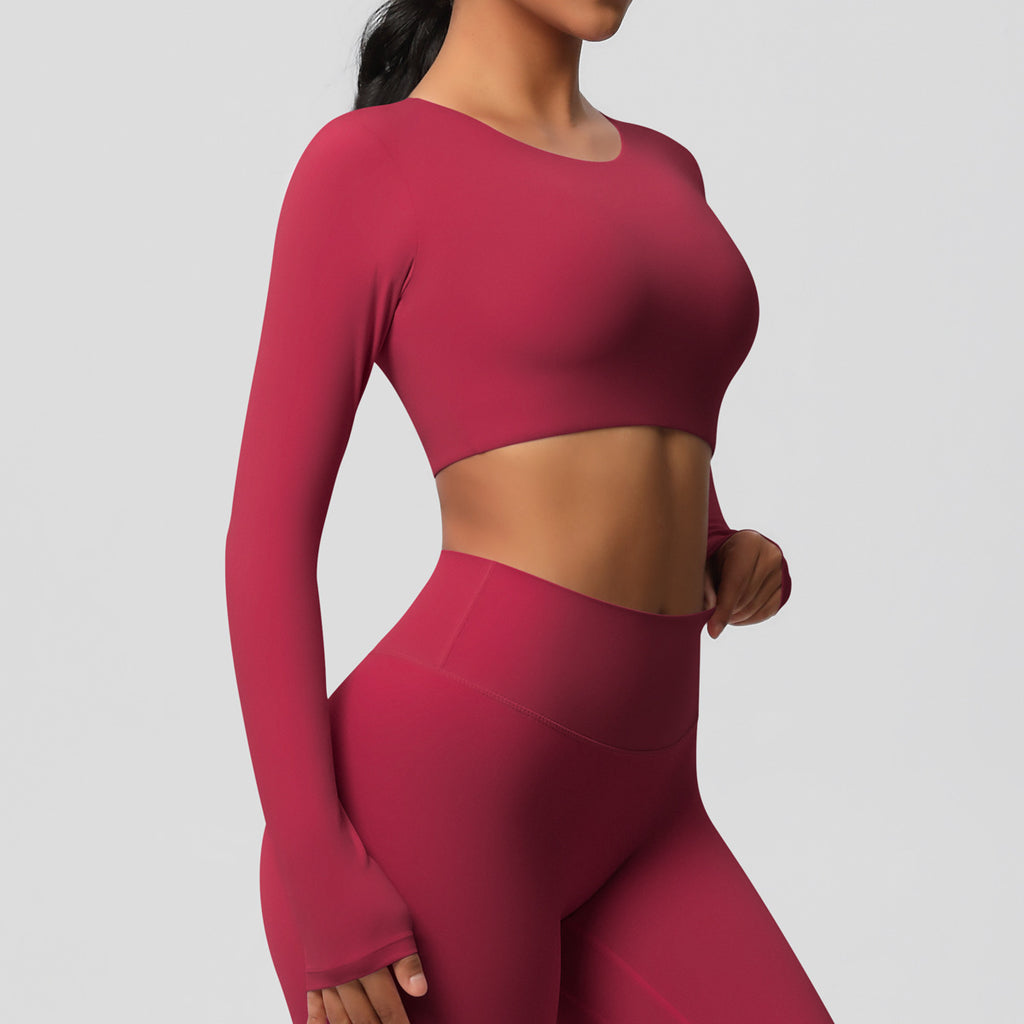 بلوزة شتوية بأكمام طويلة مع وسادة صدر