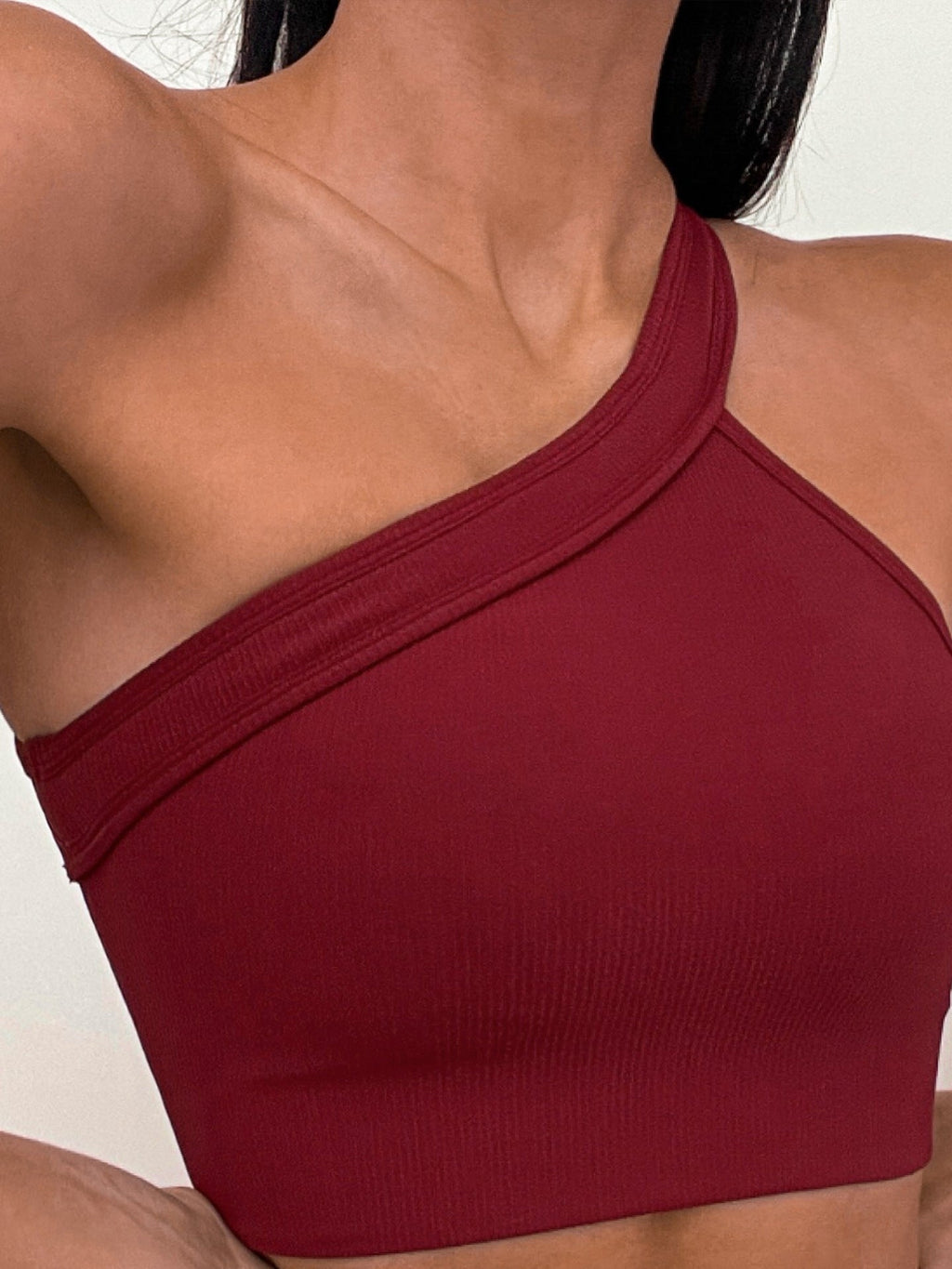 Red Blood Stone One-Shoulder Bra