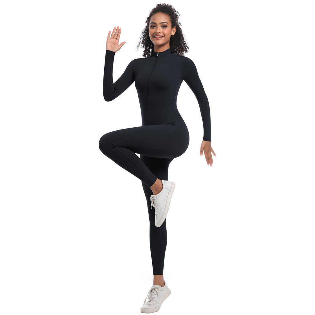 Zippered Yoga Jumpsuit