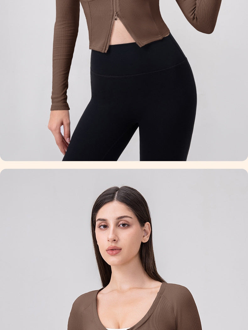 Zippered Corset Sports Top