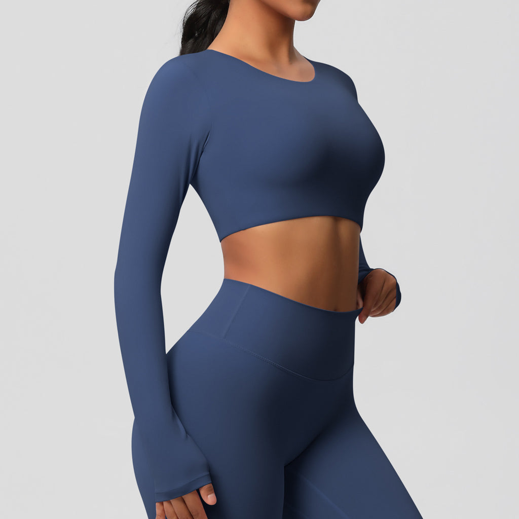 بلوزة شتوية بأكمام طويلة مع وسادة صدر