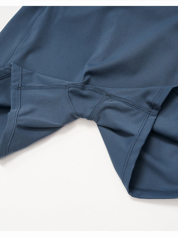 High-Waist Pleated Yoga Shorts