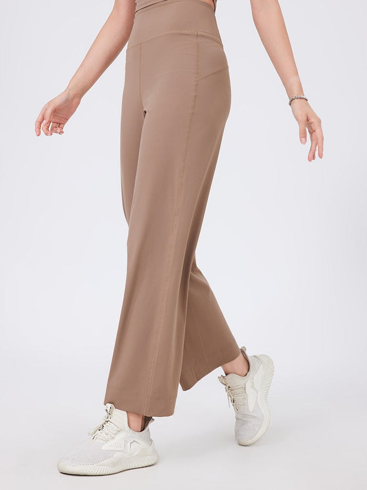 High-Waist Straight-Leg Running Pants