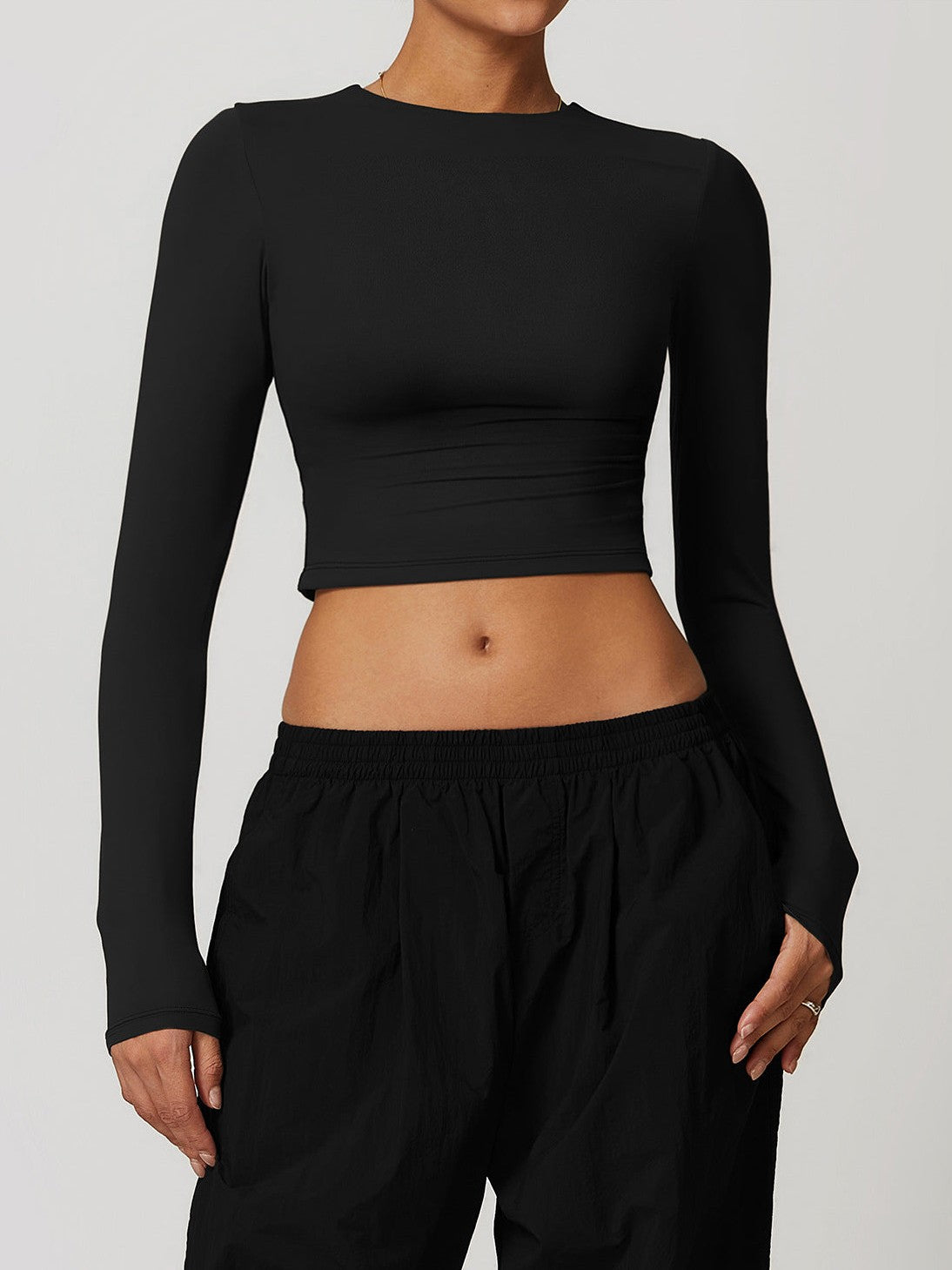 Yoga Langarm-Crop-Top