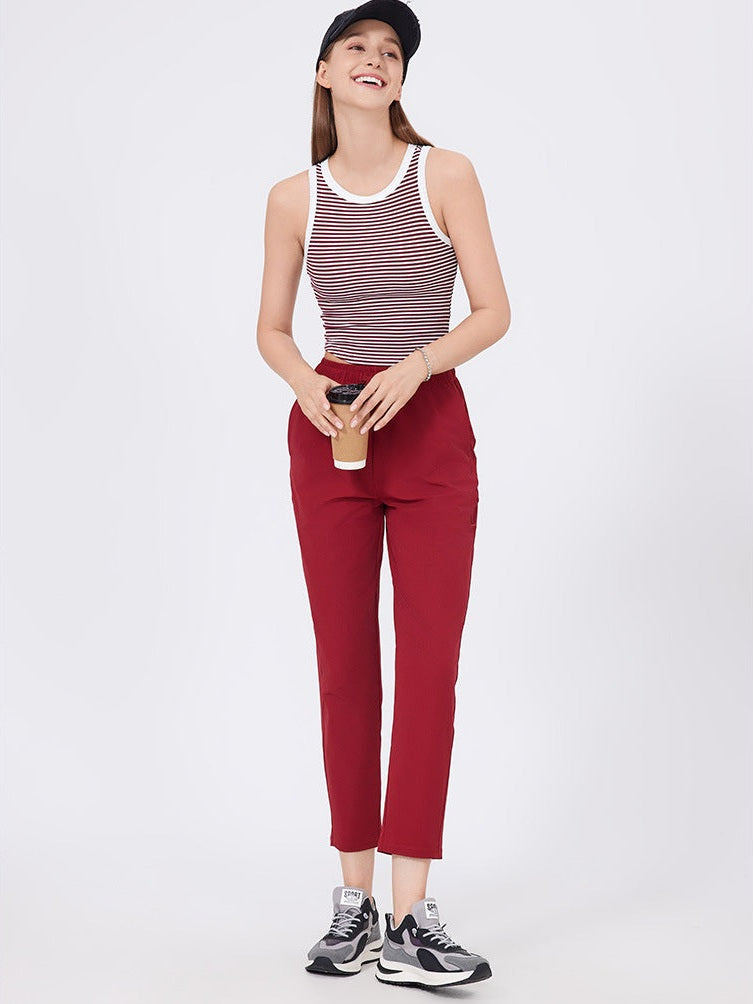 Stripe Double-Shoulder Push-Up Sports Bra