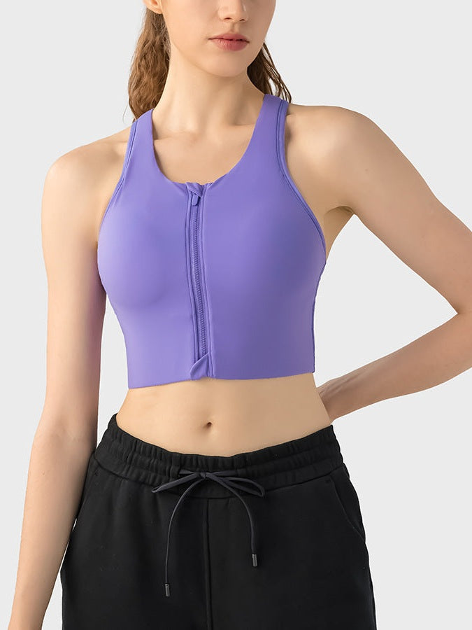 Front Zip Sports Bra