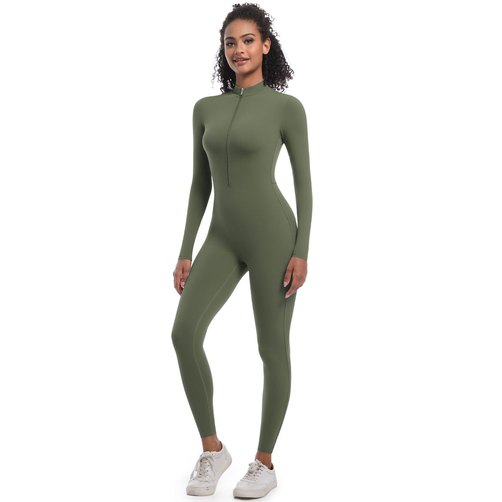 Zippered Yoga Jumpsuit
