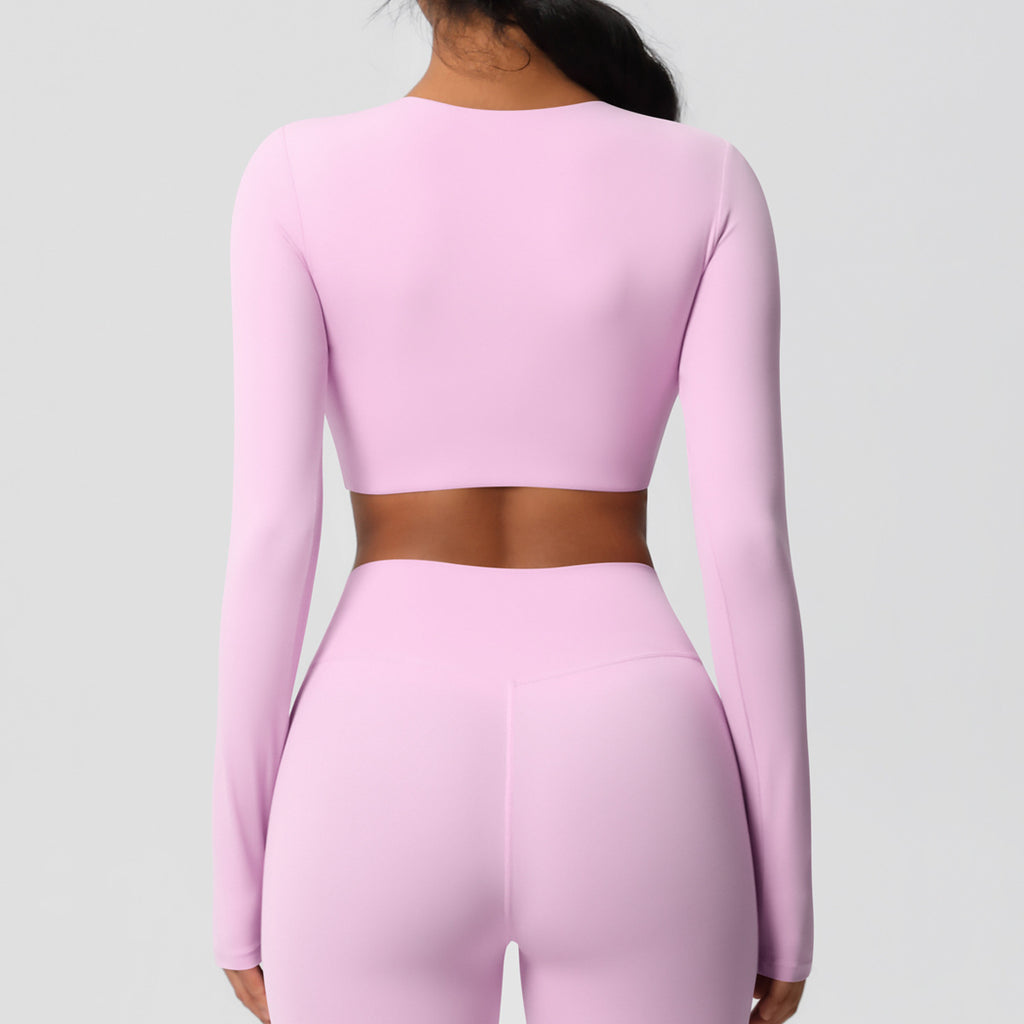 بلوزة شتوية بأكمام طويلة مع وسادة صدر