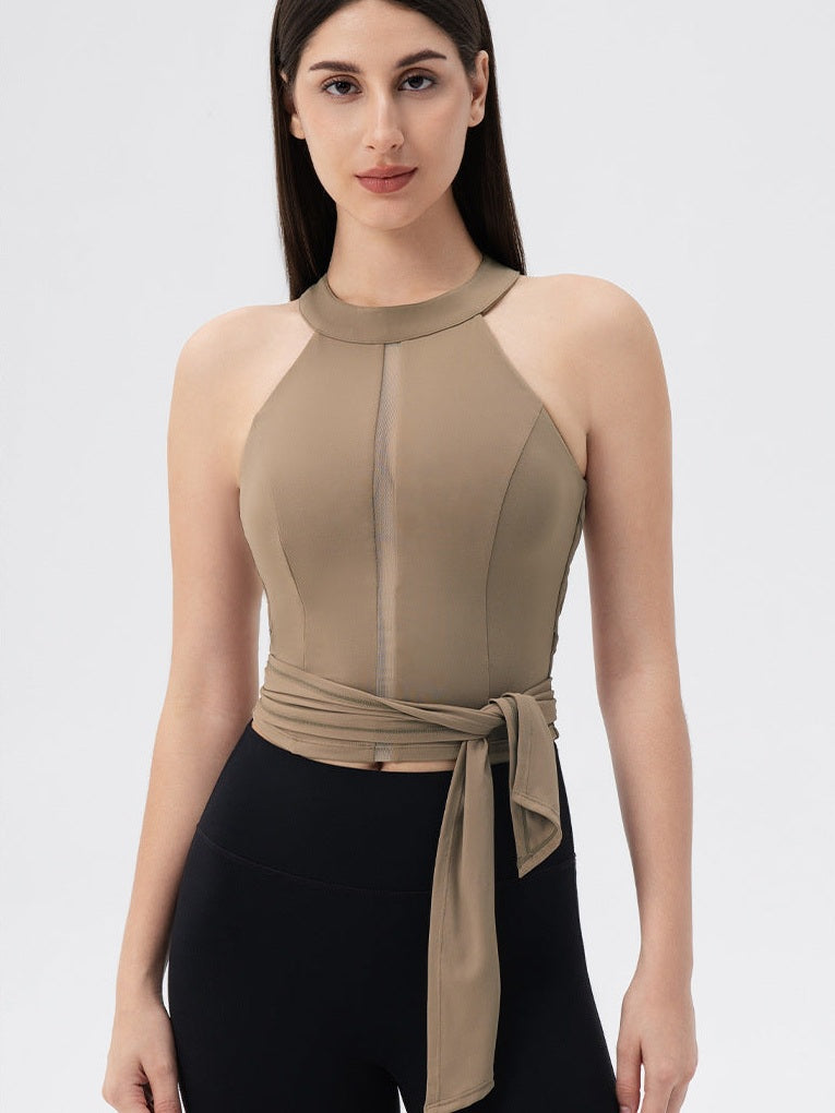 سترة يوغا مزودة بوسادة صدر برباط