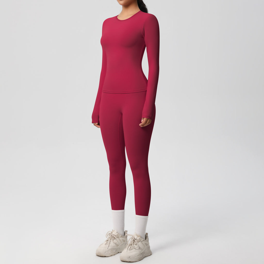 طقم يوغا بأكمام طويلة