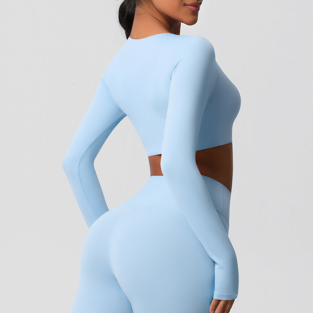 بلوزة شتوية بأكمام طويلة مع وسادة صدر