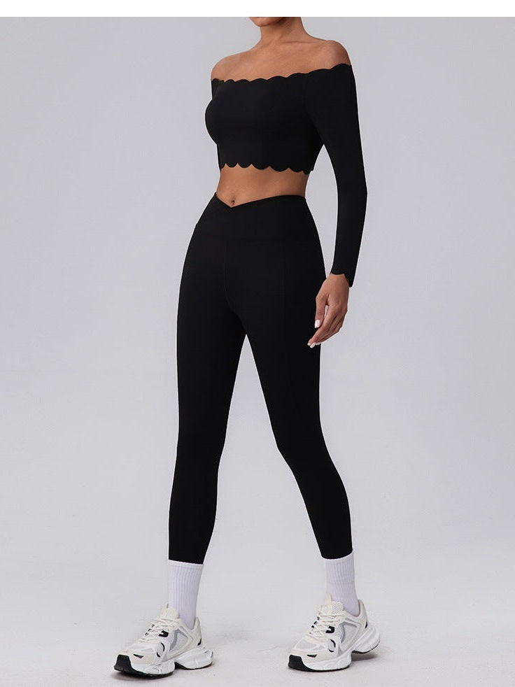 حمالة صدر رياضية بأكمام طويلة مكشوفة الكتفين