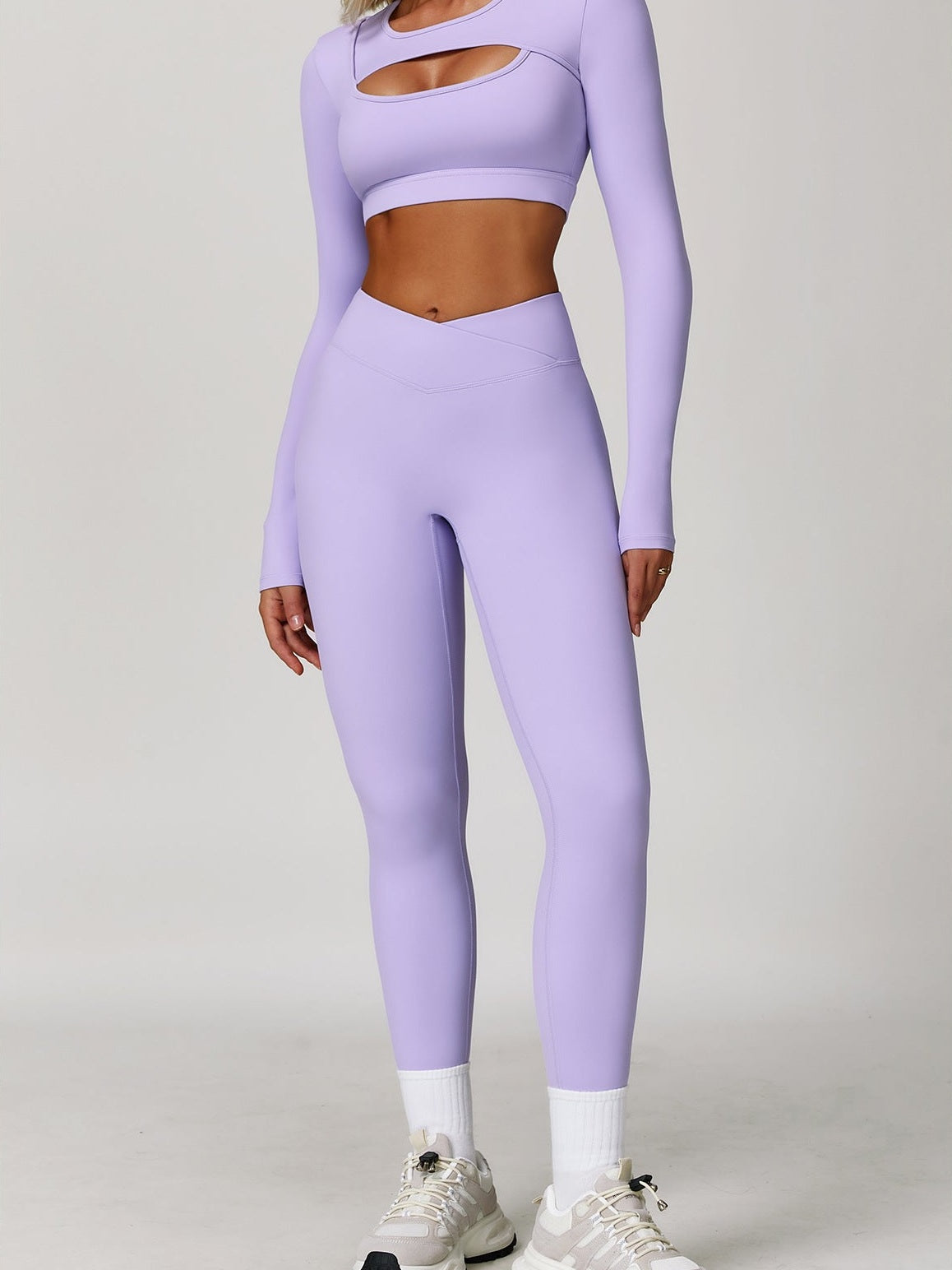 بنطال يوغا عالي الخصر متقاطع