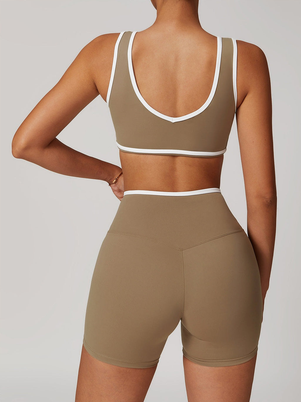 Cropped Wide-Shoulder Sports Bra