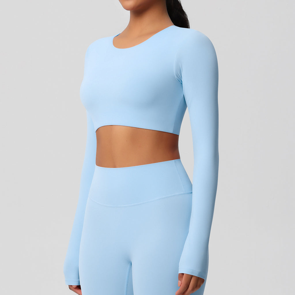 بلوزة شتوية بأكمام طويلة مع وسادة صدر