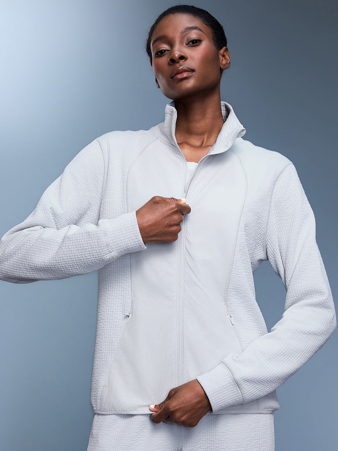 Waffel-Stehkragenjacke