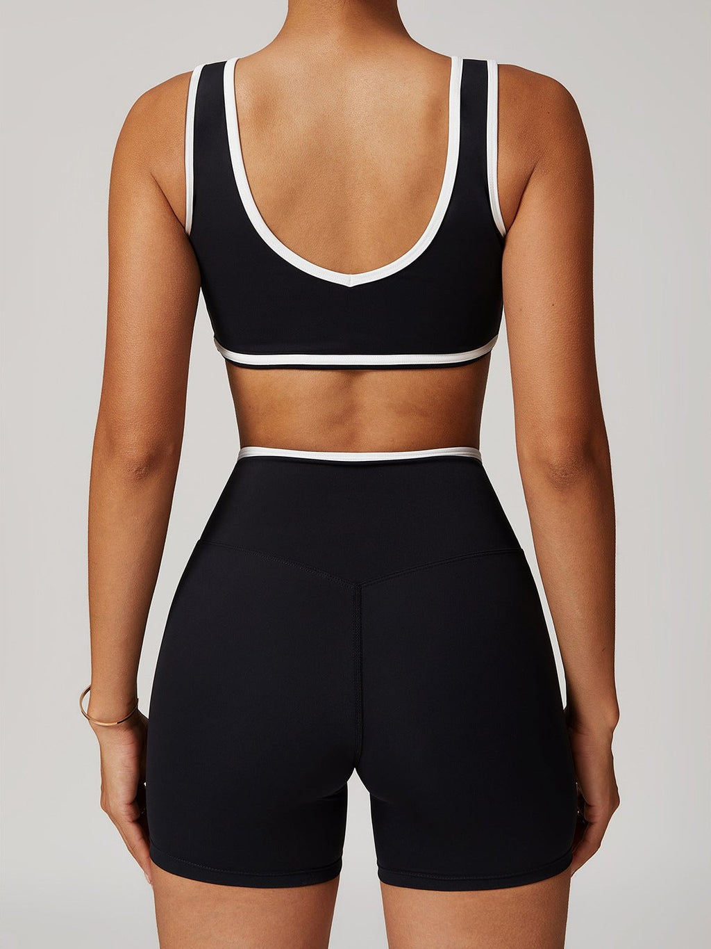 Cropped Wide-Shoulder Sports Bra