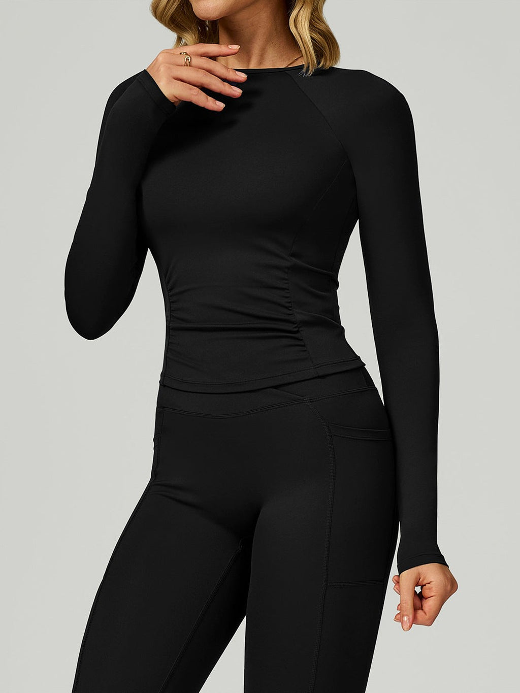 Ruched Contour Yoga Long Sleeve Top