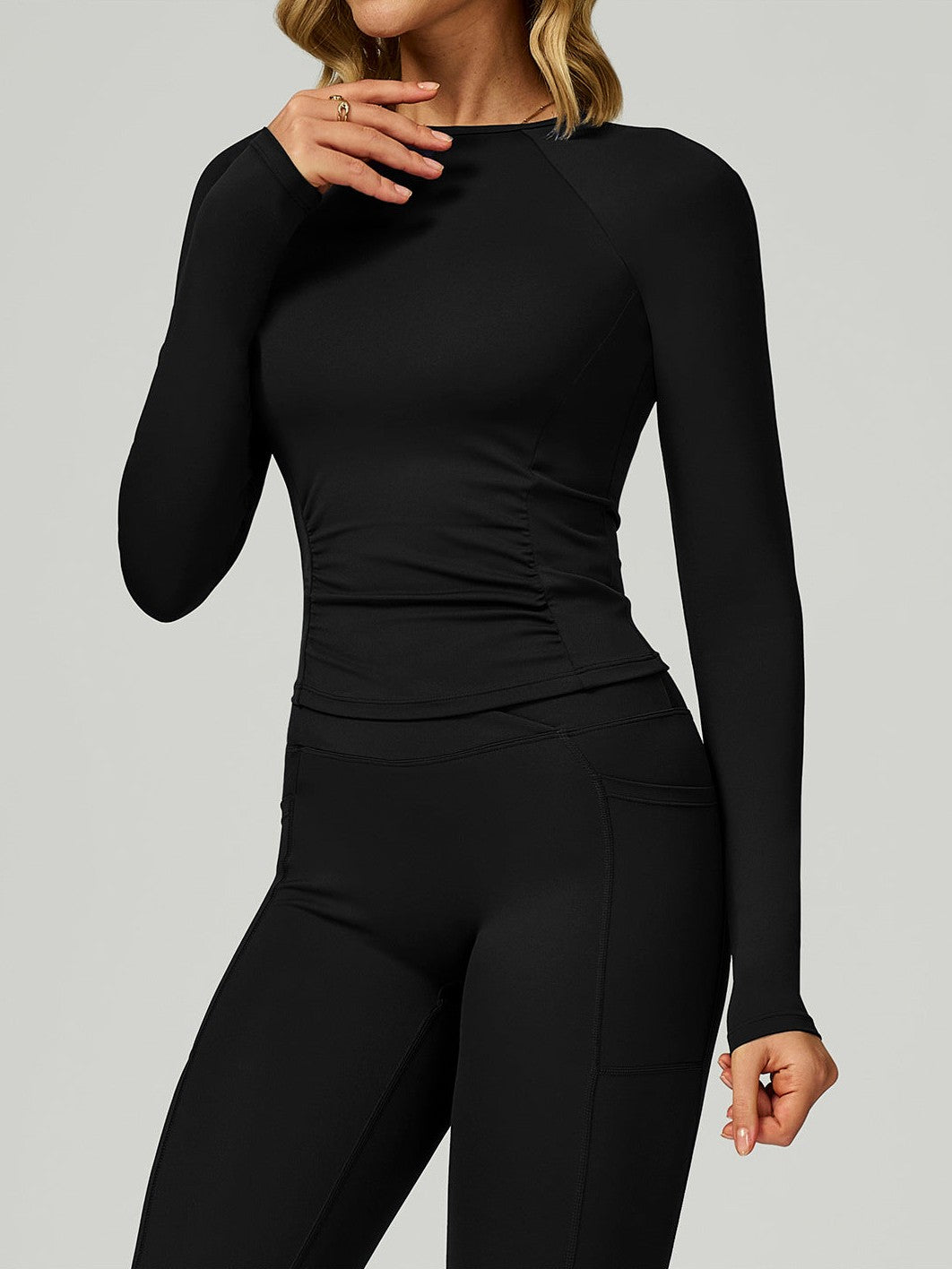Ruched Contour Yoga Long Sleeve Top