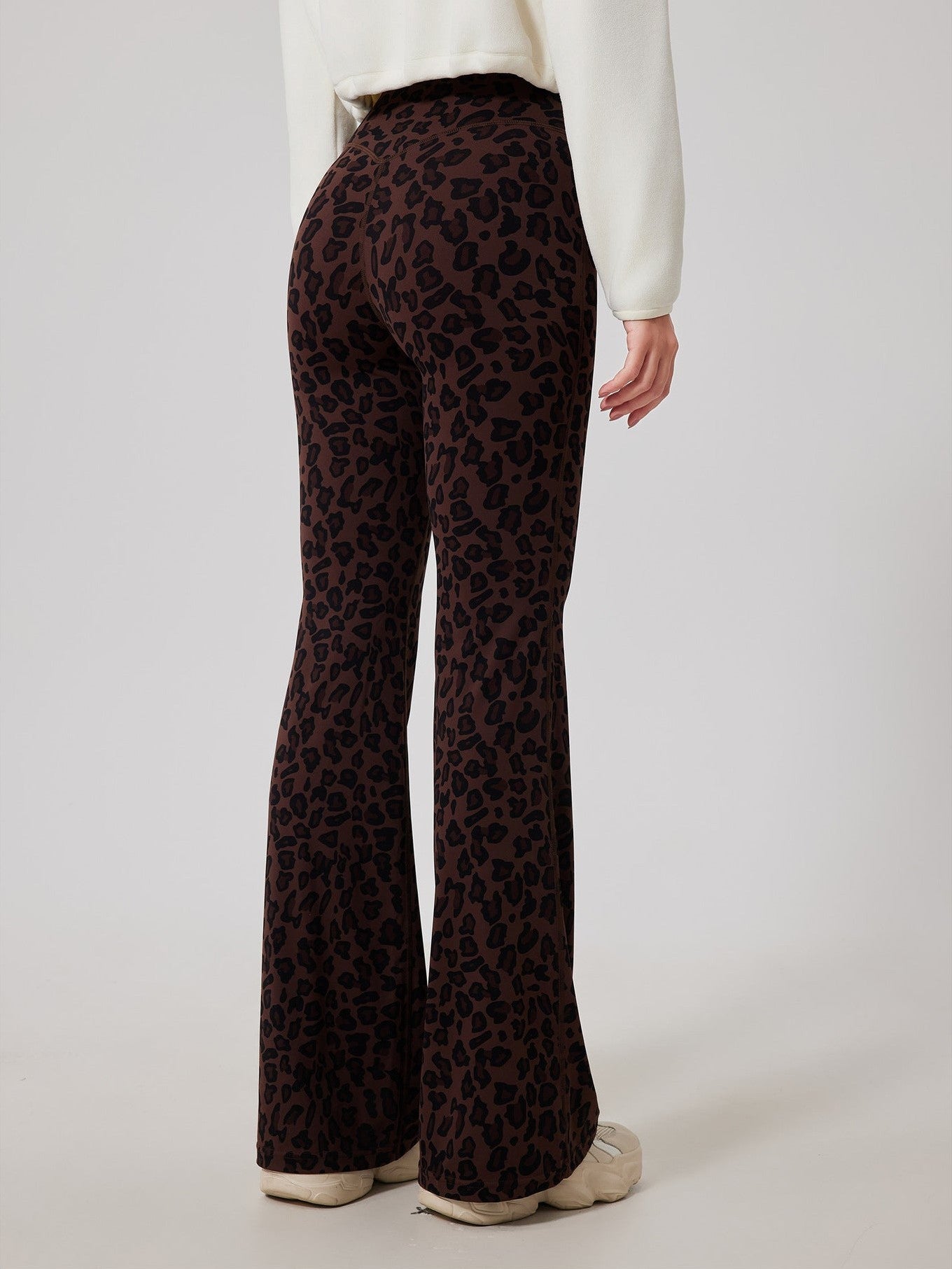 Leopard Print Bell-Bottom Yoga Pants