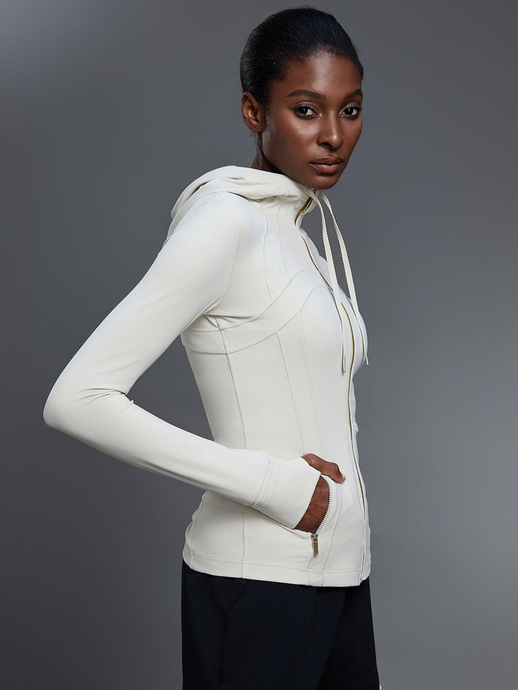 Yogajacke mit Kapuze