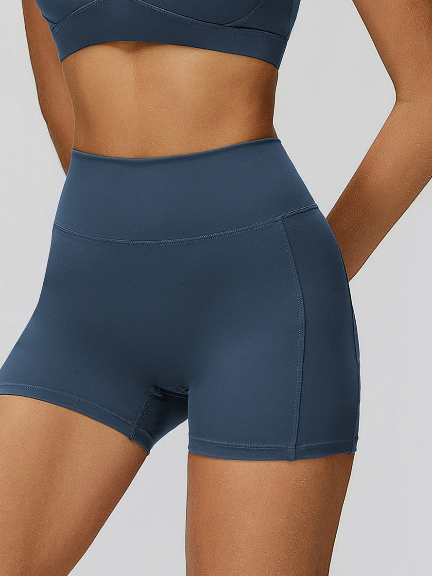 High-Waist Pleated Yoga Shorts