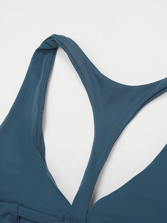 Pleated Backless Yoga Bra