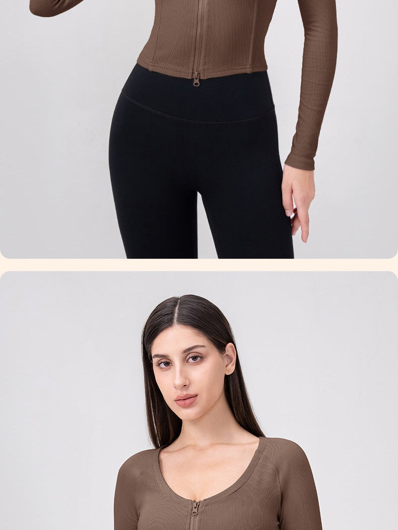 Zippered Corset Sports Top