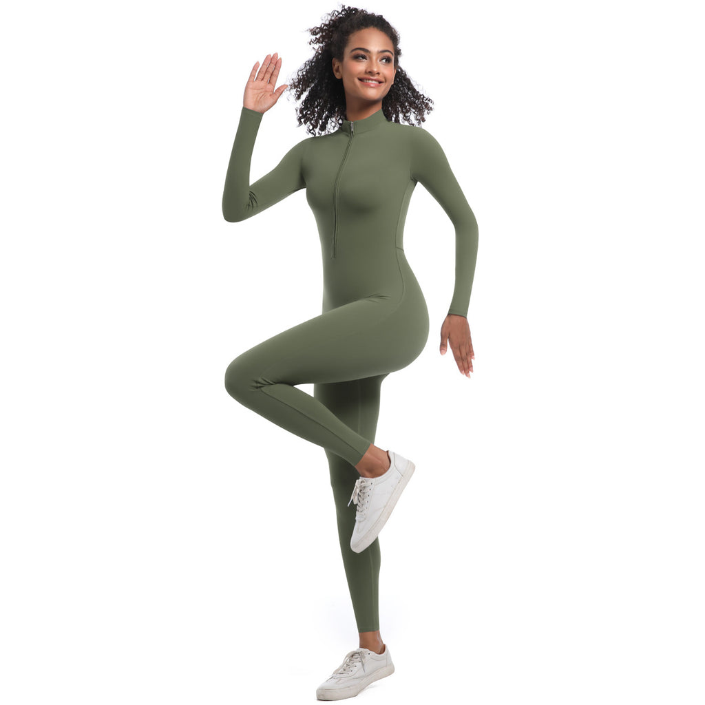 Zippered Yoga Jumpsuit