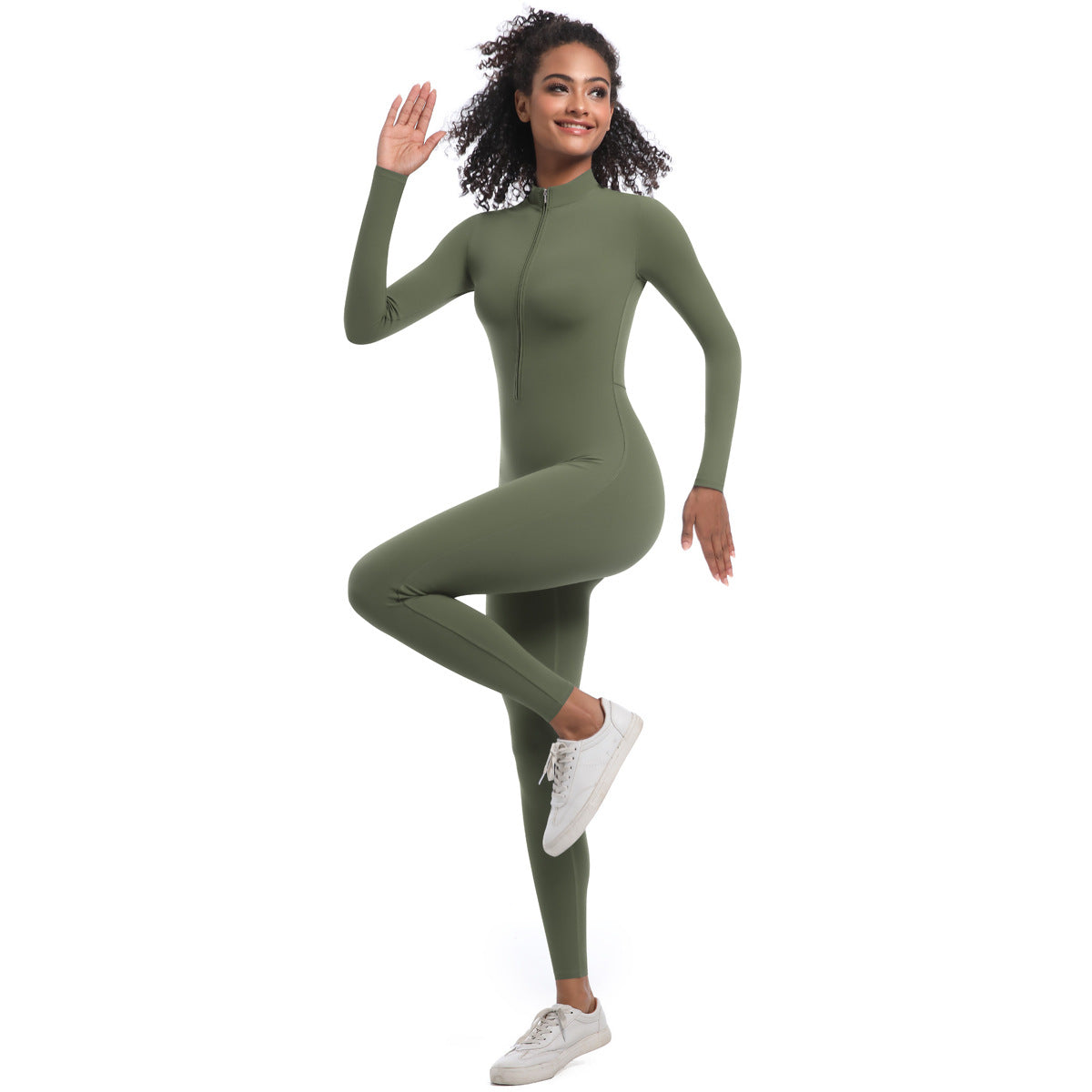 Zippered Yoga Jumpsuit