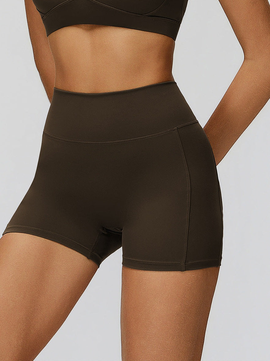 High-Waist Pleated Yoga Shorts