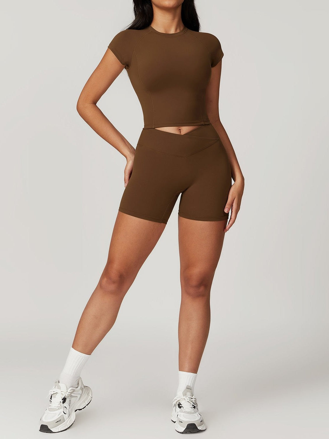 Short Sleeve Shorts Light Brown