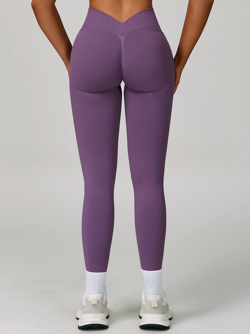 بنطال يوغا عالي الخصر بدون درزات