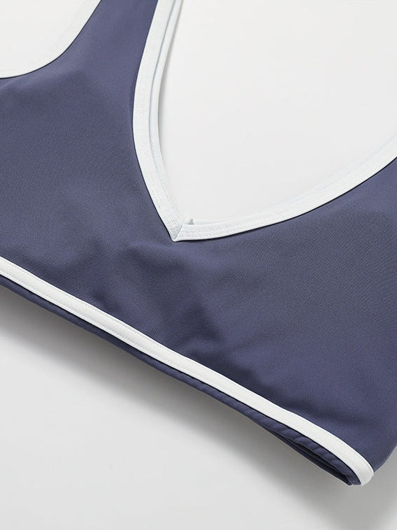 Cropped Wide-Shoulder Sports Bra