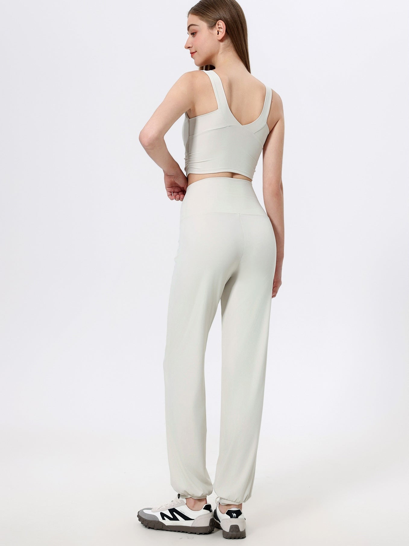 High-Waist Ankle-Tied Trousers