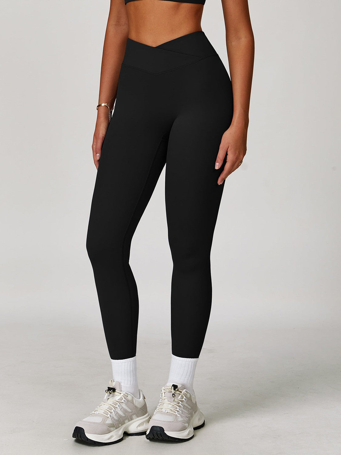 بنطال يوغا عالي الخصر متقاطع