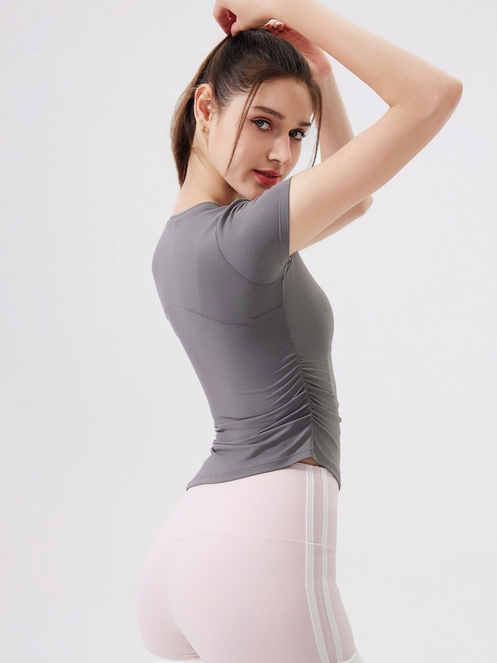 Asymmetric Ruched Breathable Antibacterial T-Shirt
