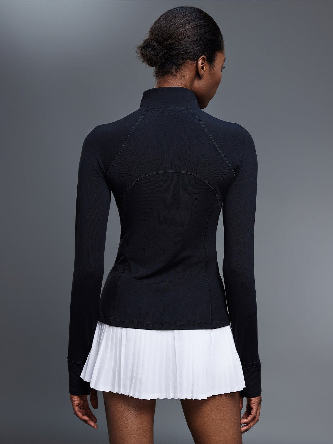 بلوزة يوغا بياقة واقفة وسحّاب