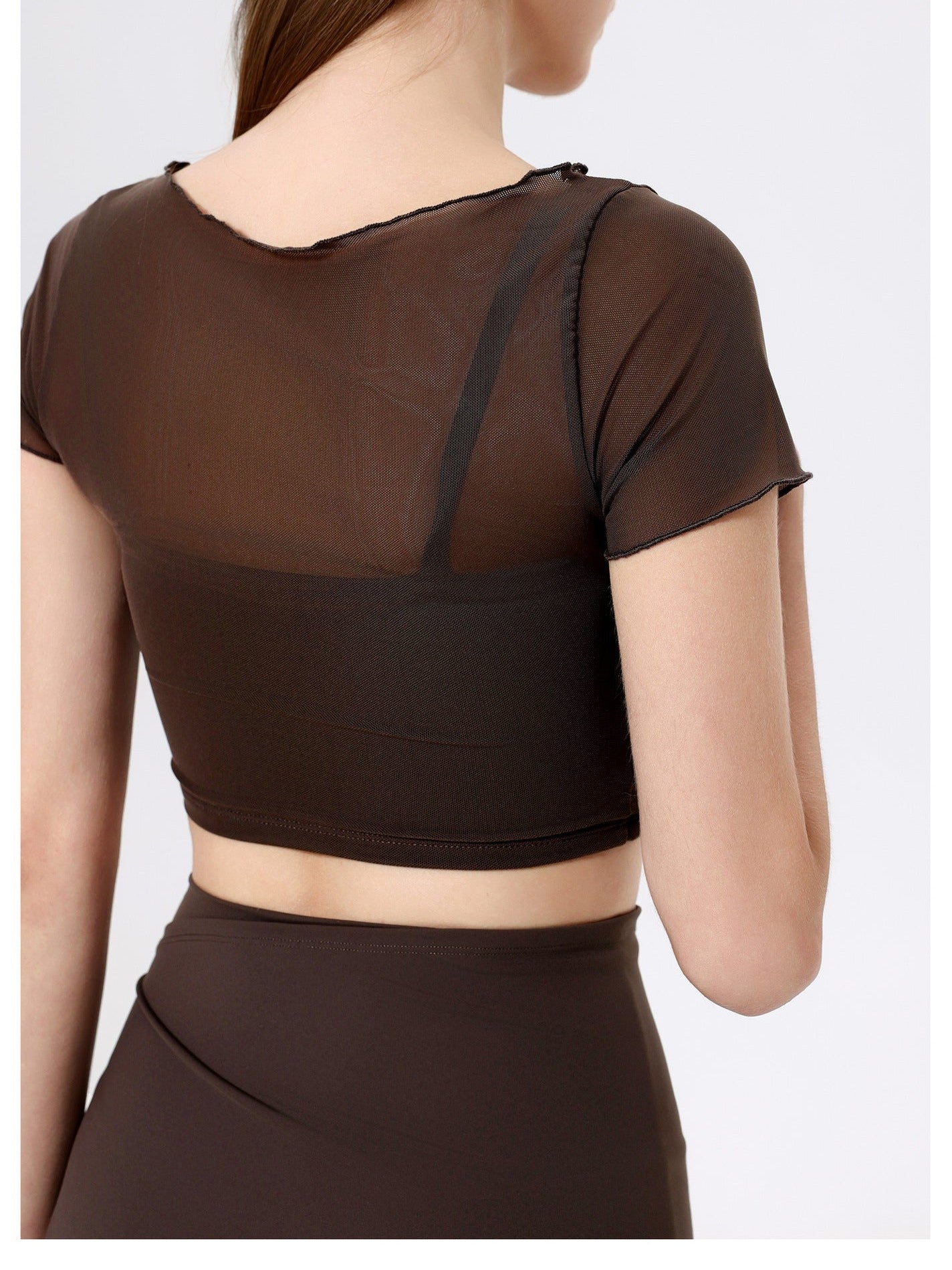 Crop T-Shirt with Chest Pad