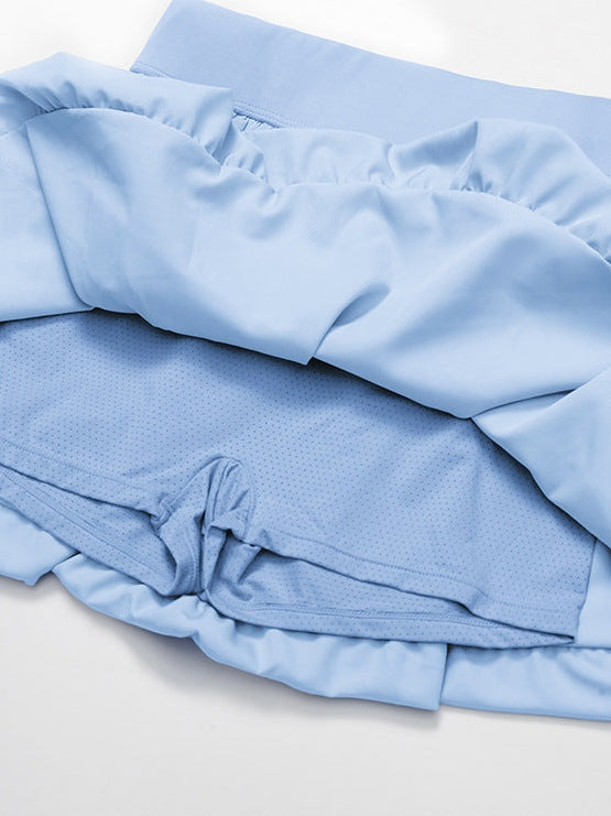 تنورة رياضية مكشكشة مع جيوب