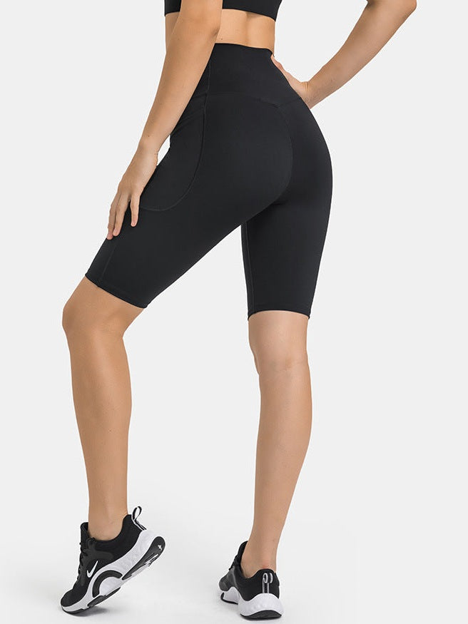 بنطال يوغا بجيوب متقاطعة على الخصر