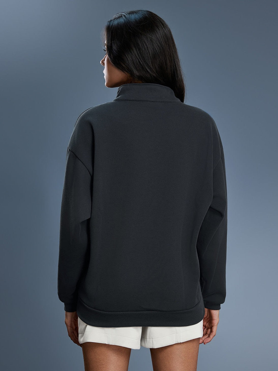 Stand Collar Half-Zip Hoodie