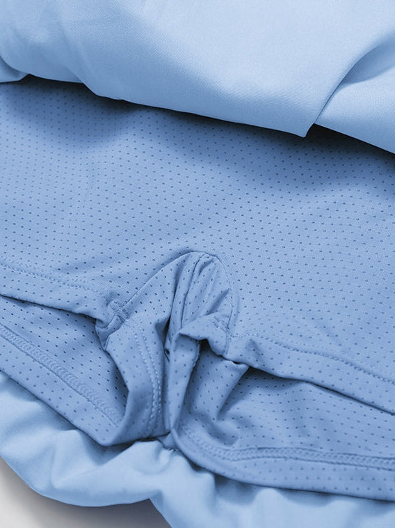 تنورة رياضية مكشكشة مع جيوب