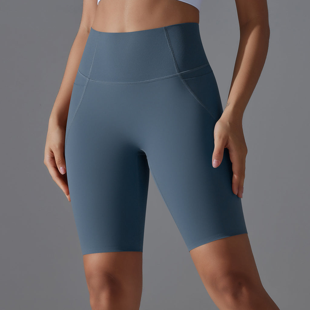 بنطال ضيق عالي الخصر بدون درزات وجيوب