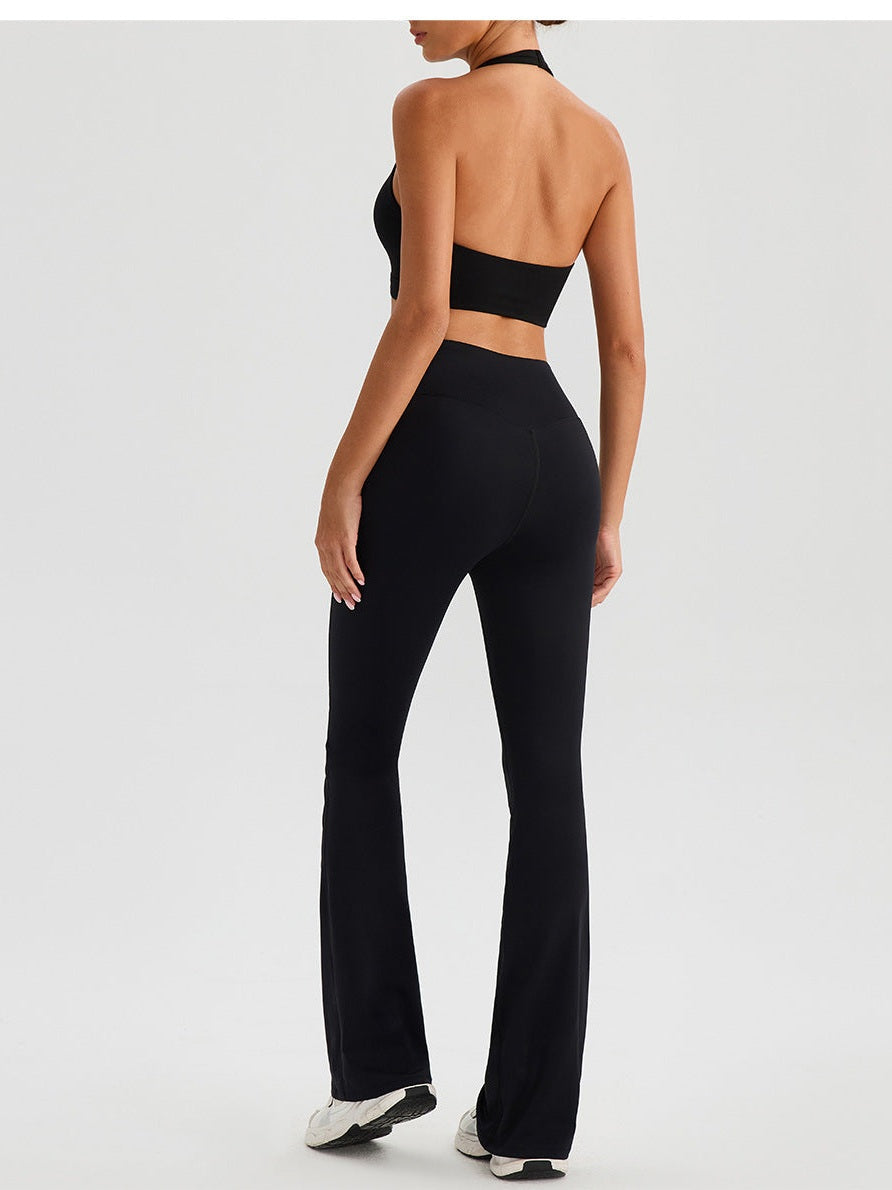 Black: Bra Bell-Bottom Pants
