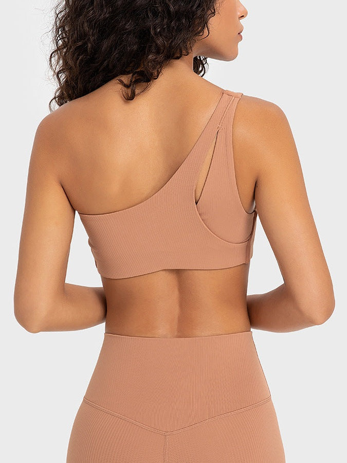 حمالة صدر رياضية مخططة بفتحة ضلعية