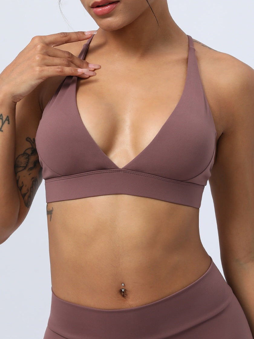 حمالة صدر رياضية متقاطعة بسلك سفلي