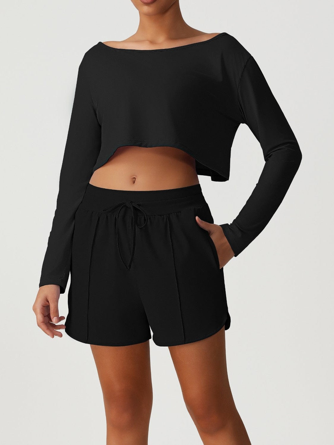 Black Long Sleeve Shorts