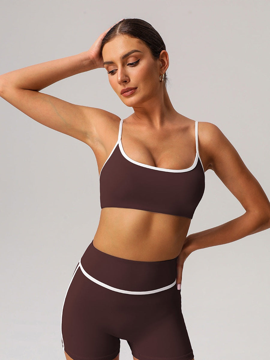 حمالة صدر رياضية متباينة اللون مع وسادات